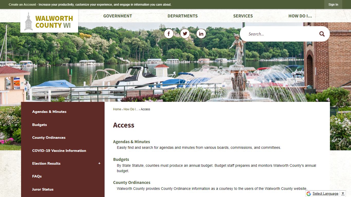 Access | Walworth County, WI